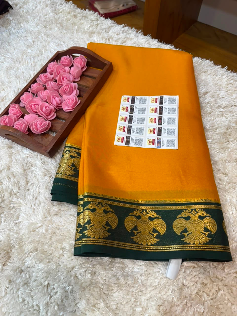 Mysore silk sarees contrast pattern