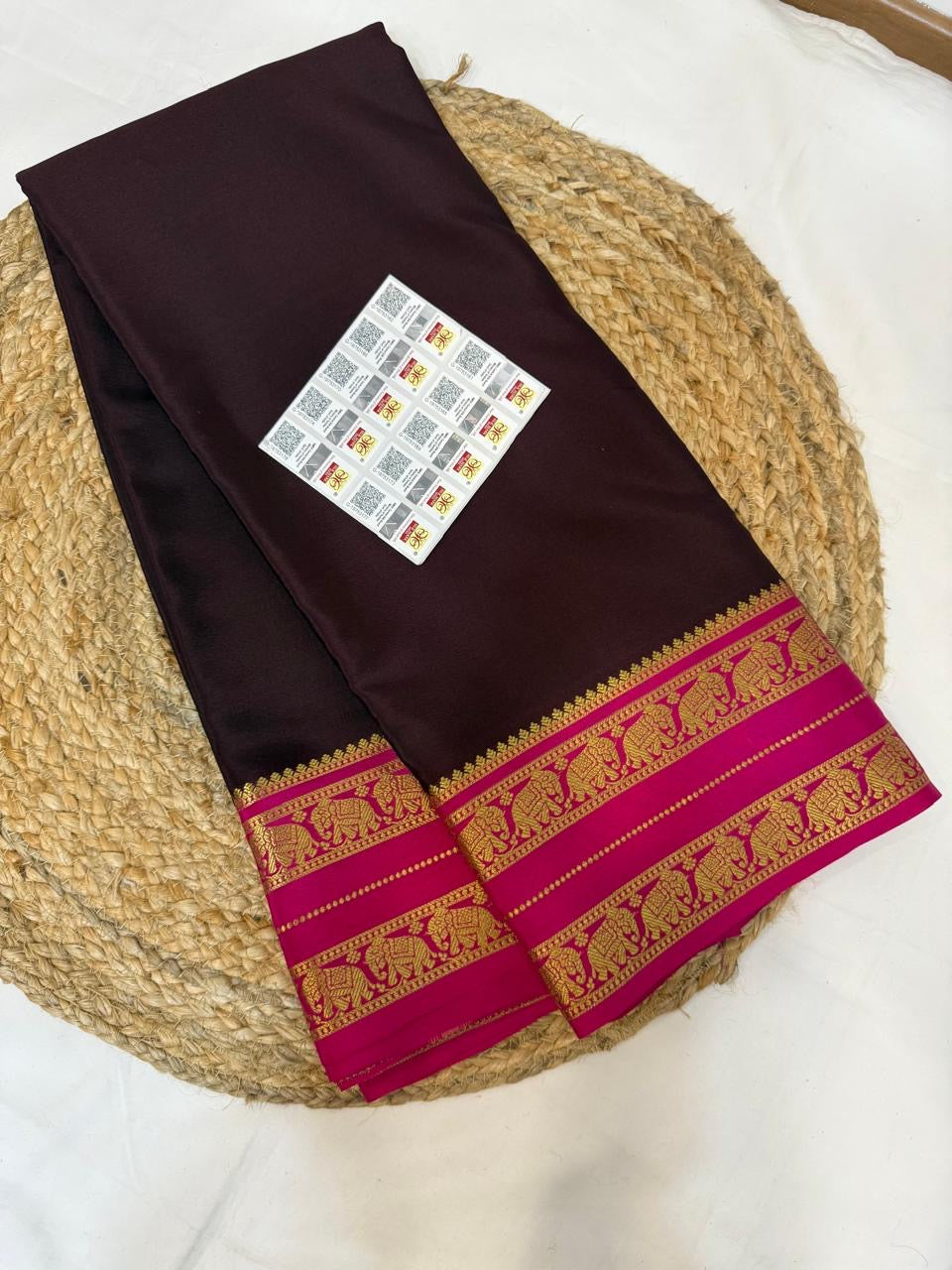 Mysore silk sarees contrast pattern