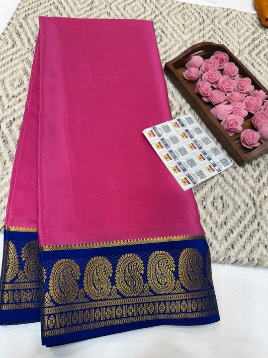 Mysore silk sarees contrast pattern