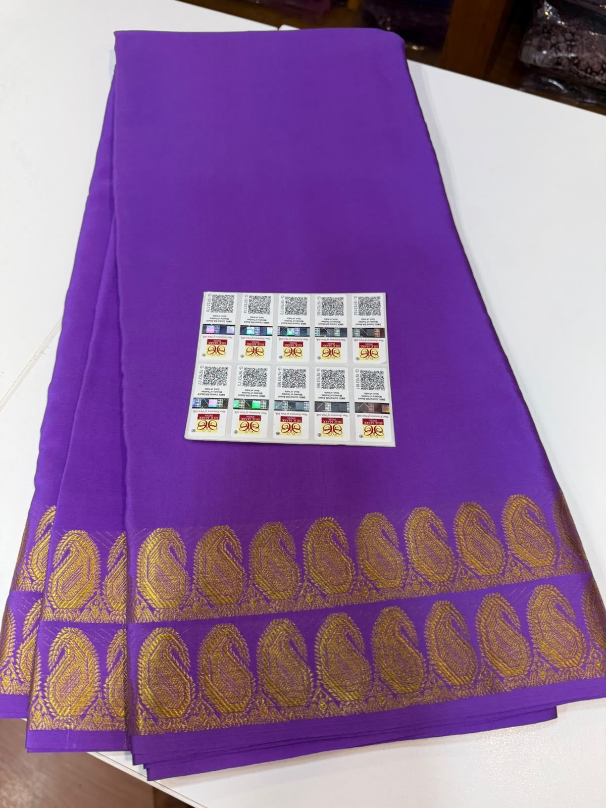 Mysore silk sarees gold lace pattern