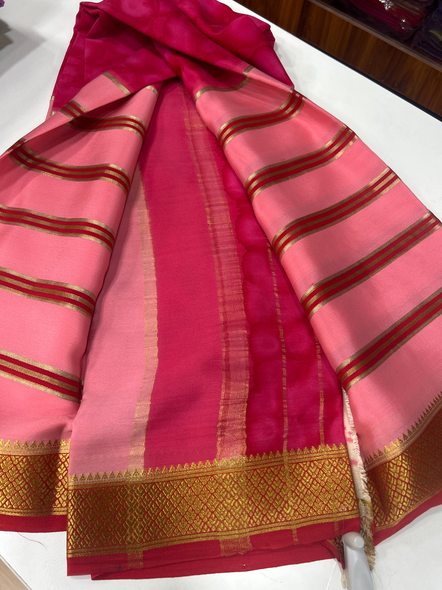 3D Shibori Pattern Mysore Silk