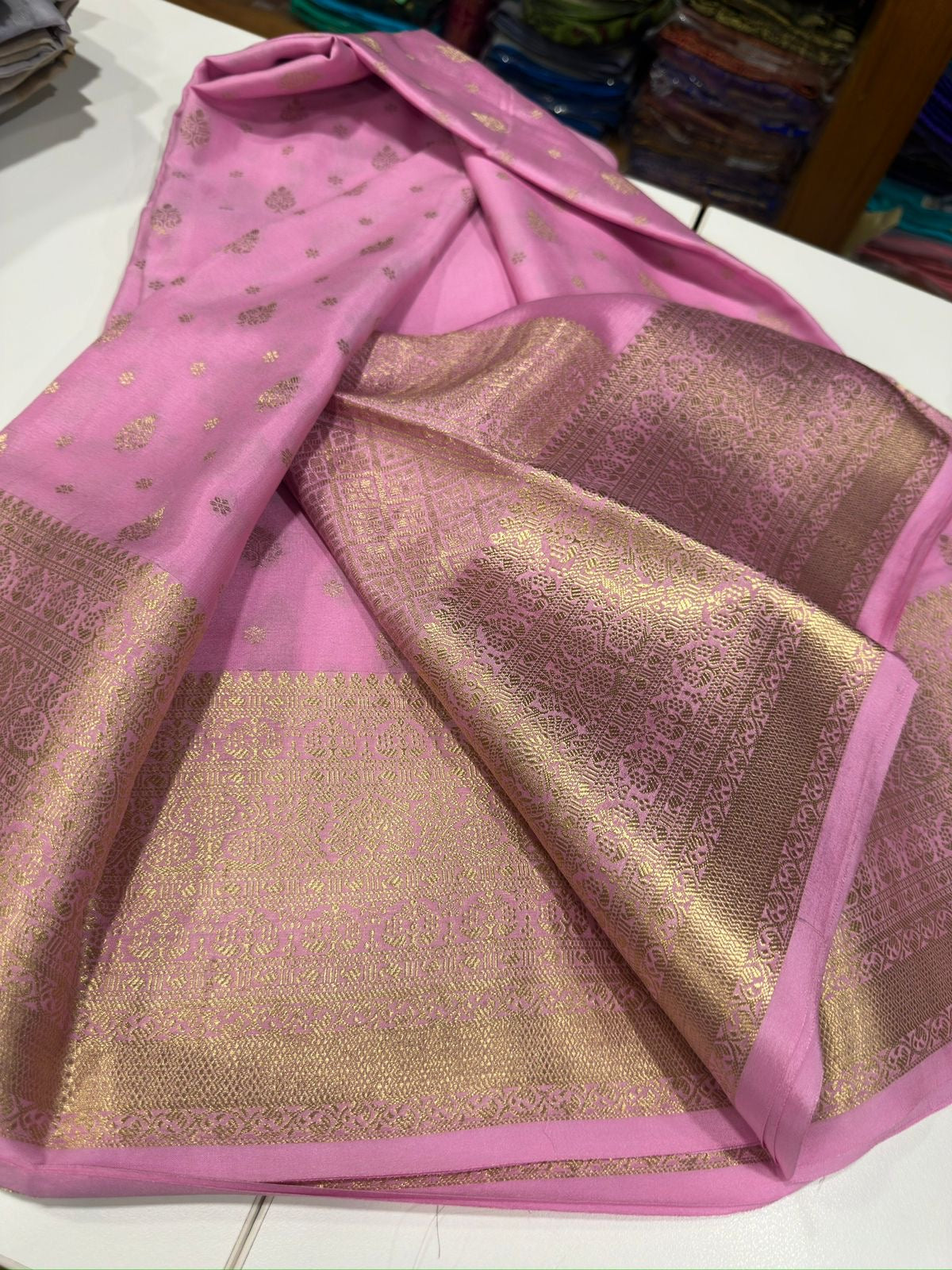 Mysore silk Saress with all over zari consumption