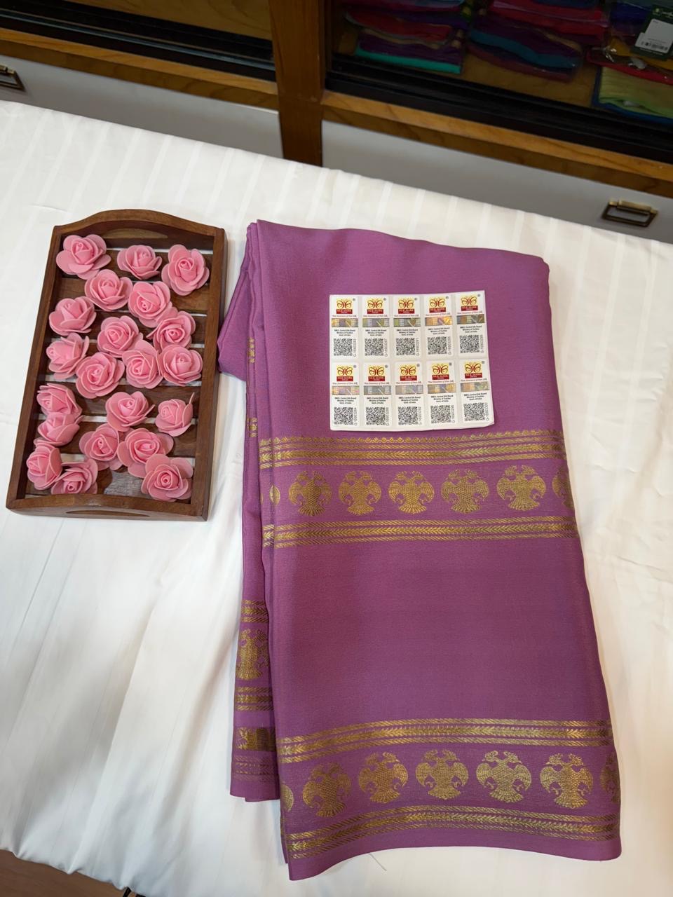 Mysore silk sarees self pattern