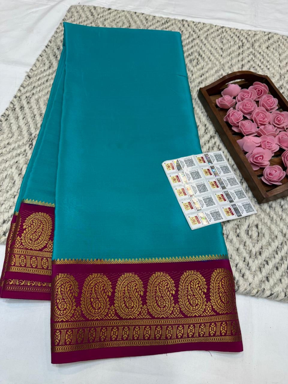 Mysore silk sarees contrast pattern