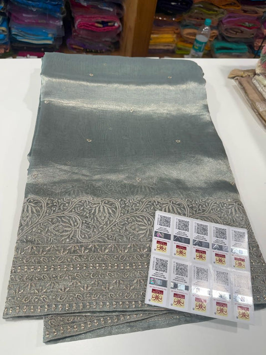 Pure tissue organza sarees