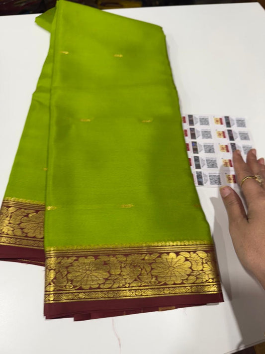Mysore silk saree light weight pattern