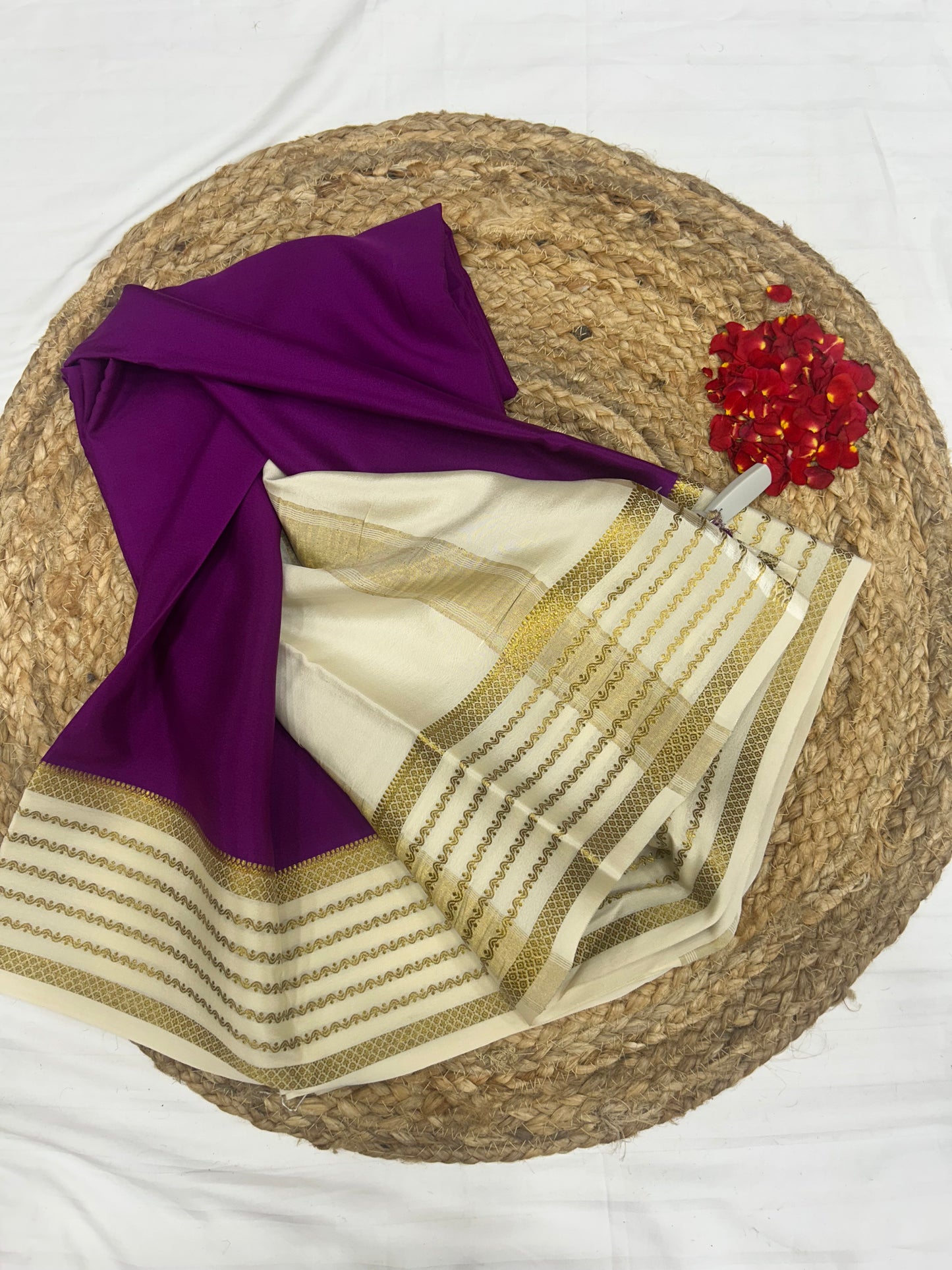 Mysore silk contrast