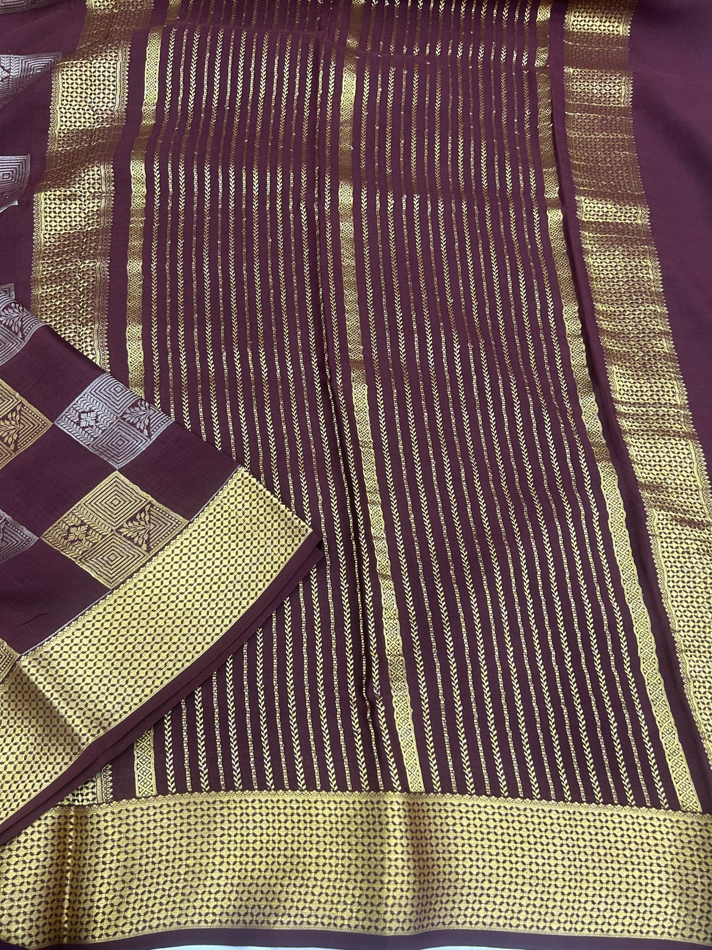 Mysore silk self checks