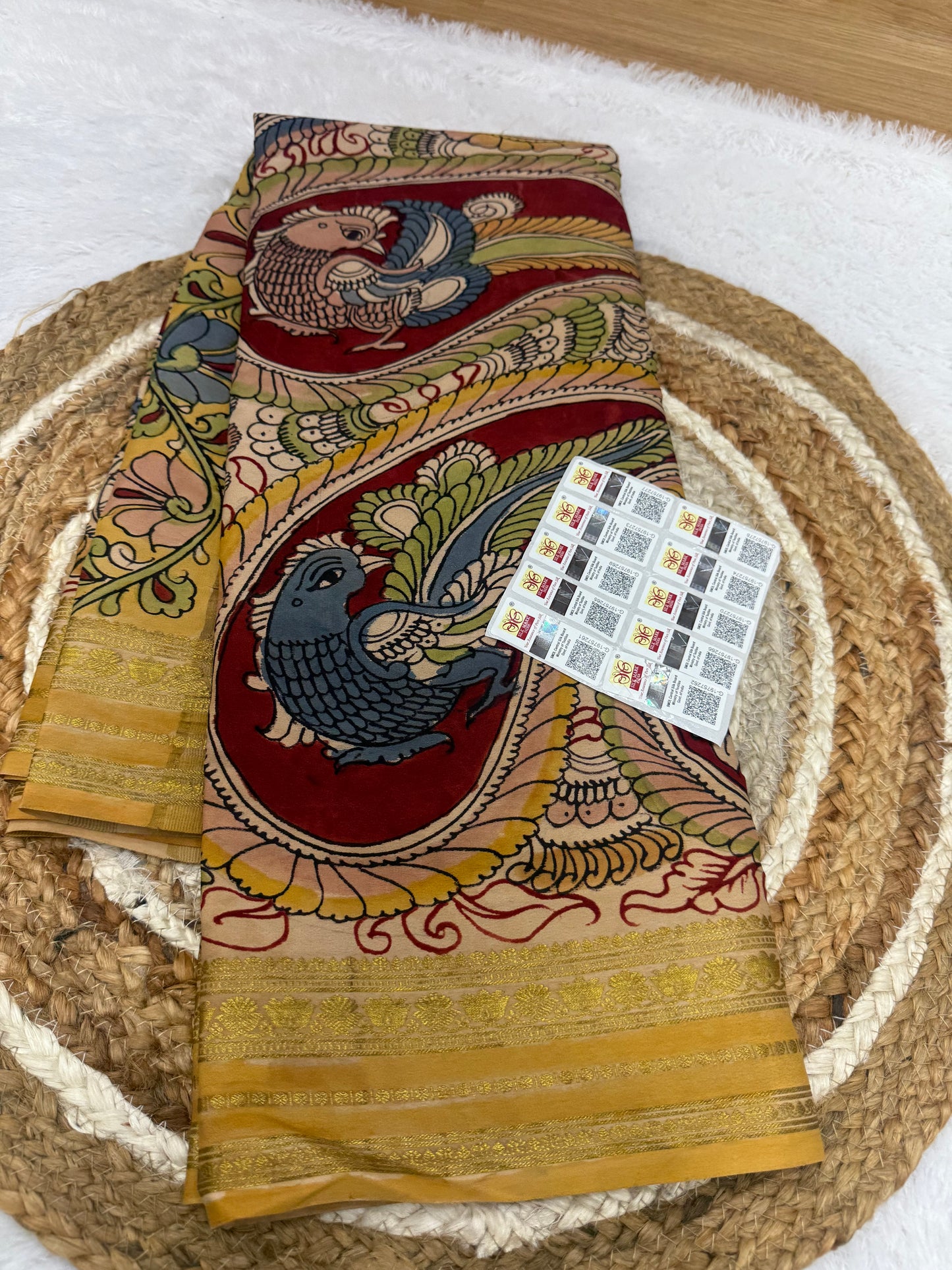 Pen Kalamkari Mysore Silk