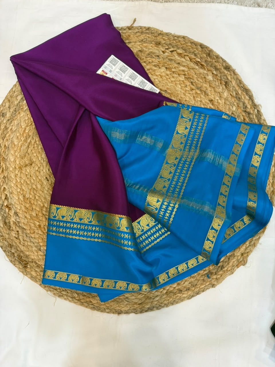 Mysore silk sarees contrast pattern