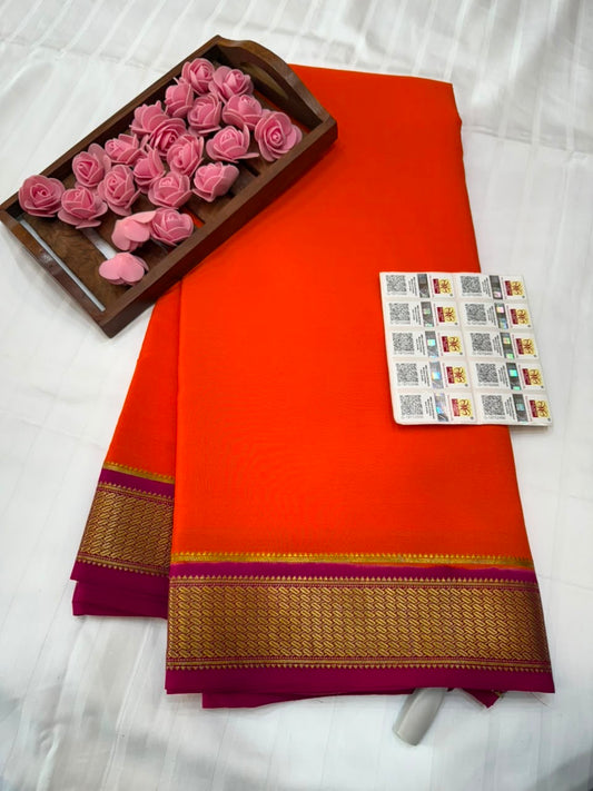 Mysore silk sarees contrast pattern