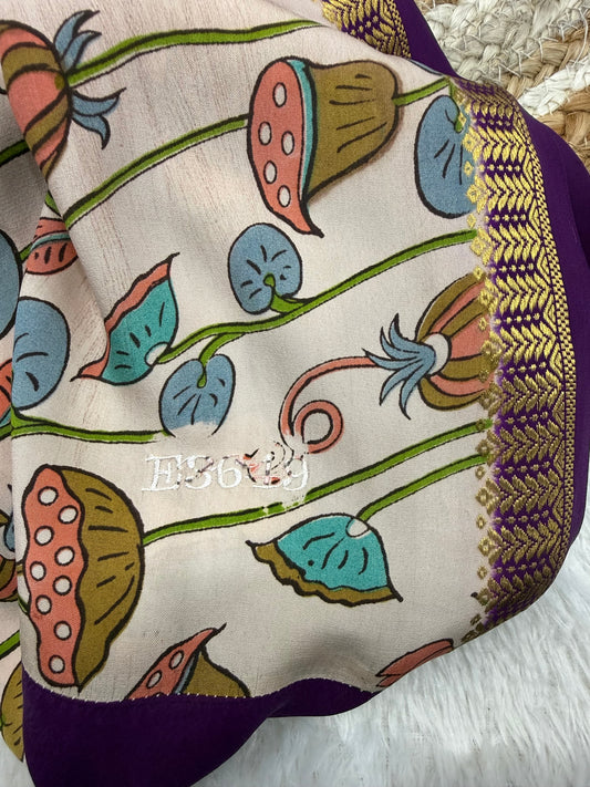 Digital print pure zari
