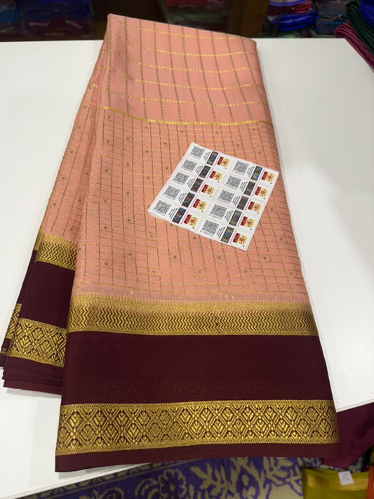 Checks pattern with rich Pallu