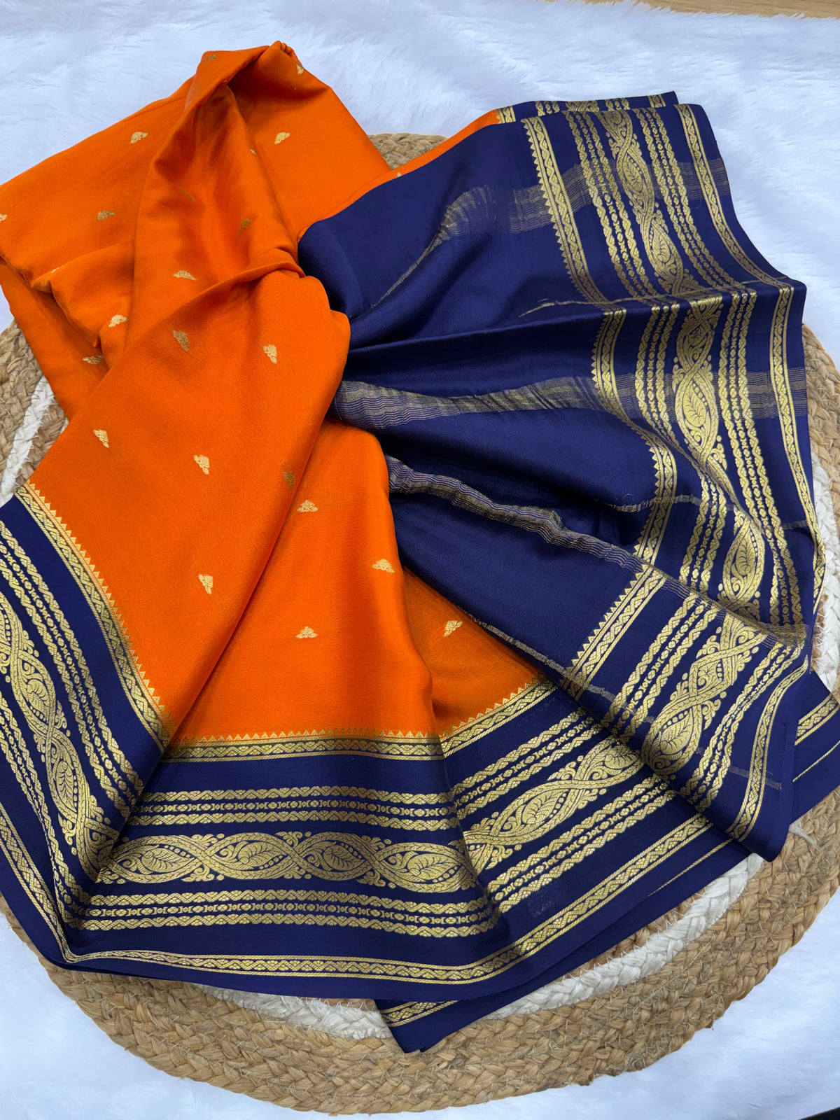 Mysore silk contrast Butta