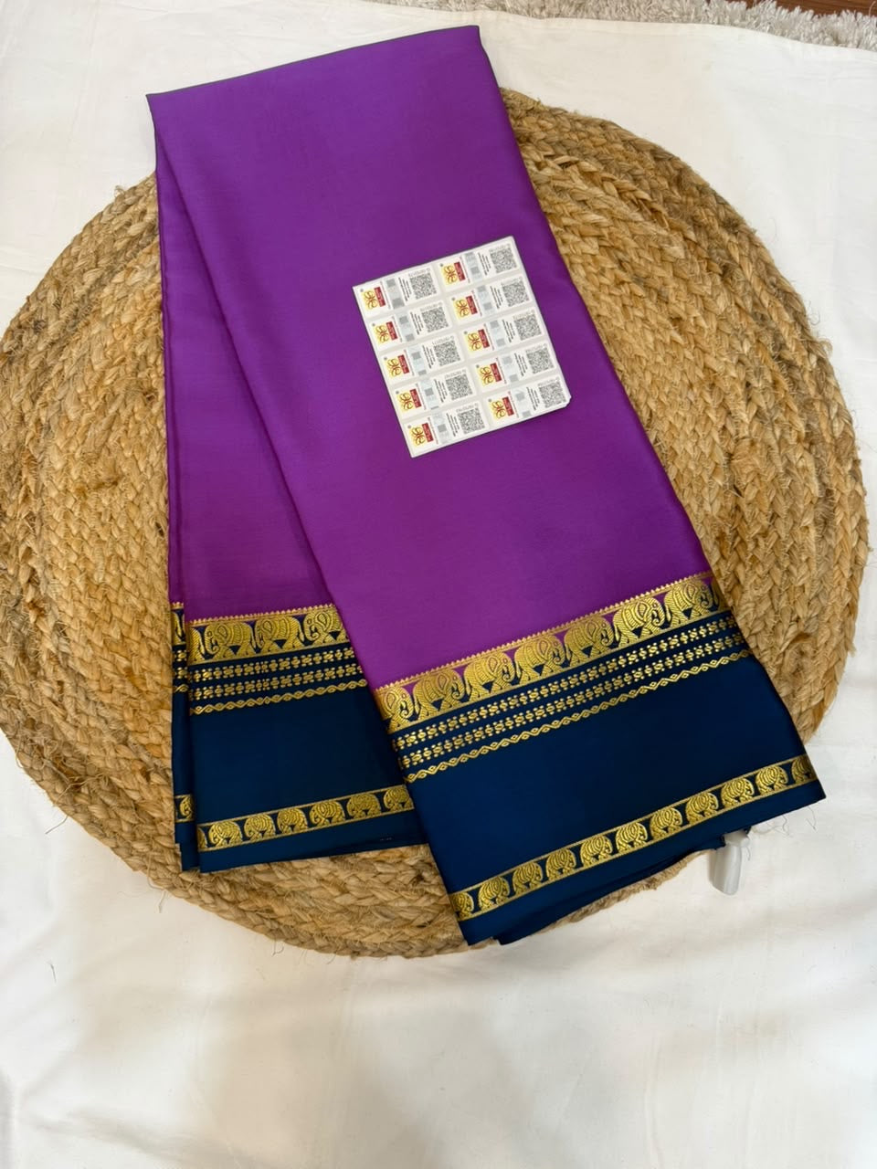 Mysore silk sarees contrast pattern