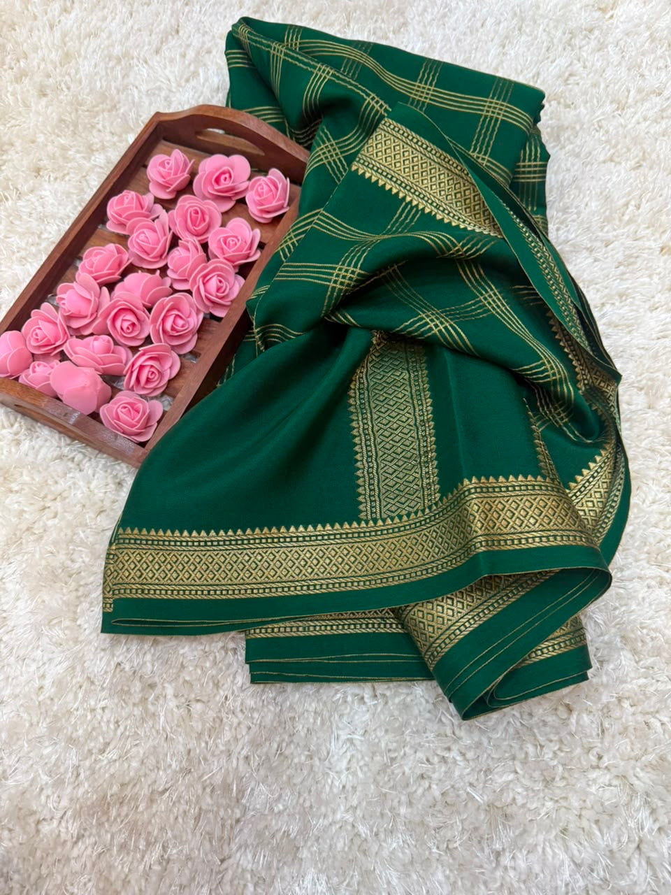 Mysore silk sarees checks pattern