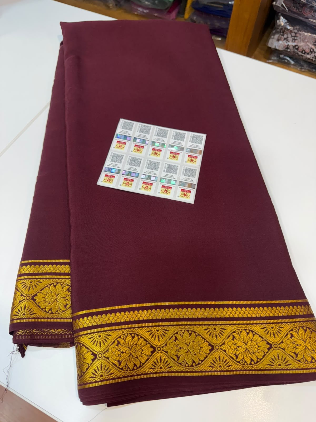 Mysore silk sarees gold lace pattern