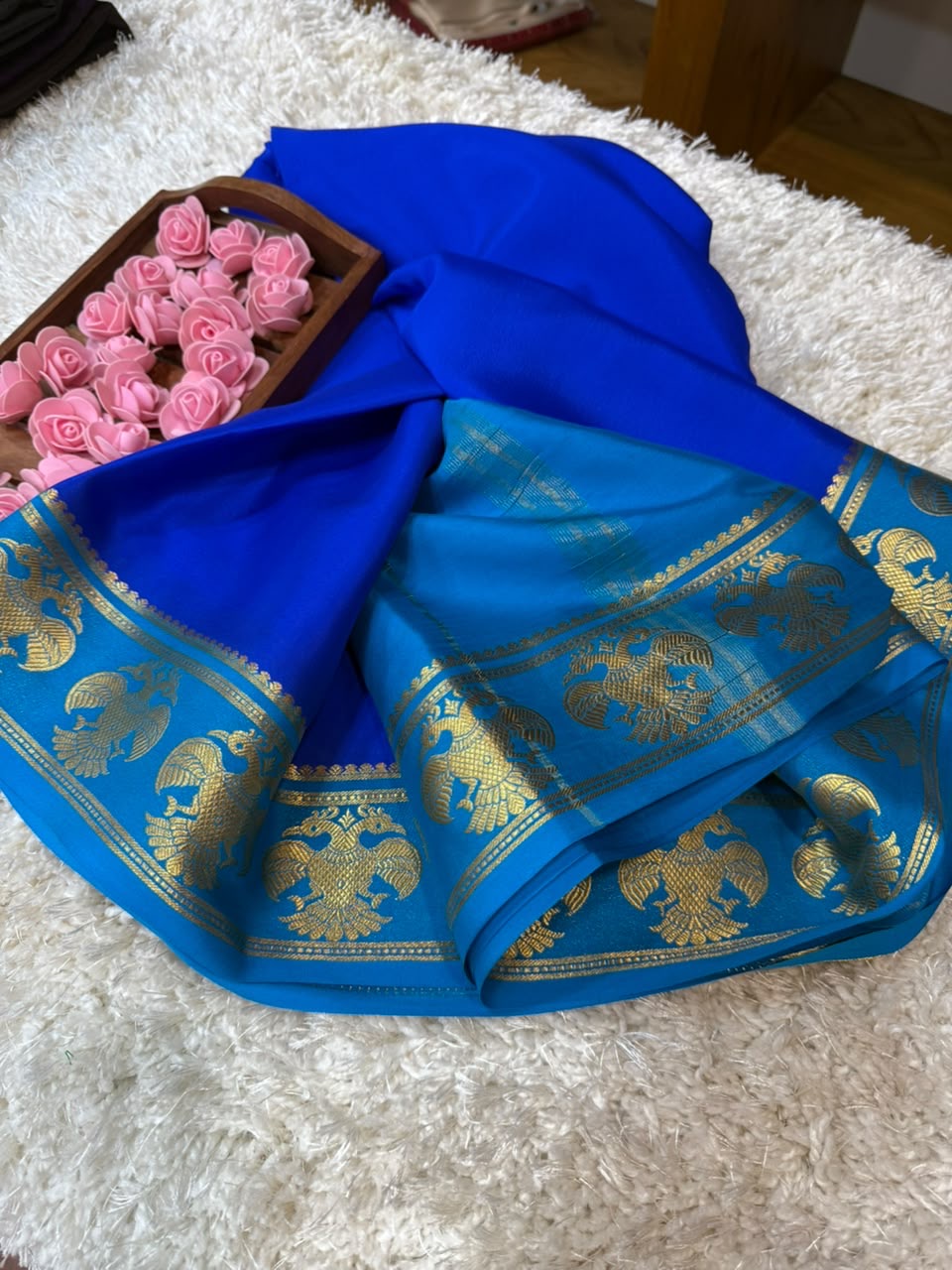 Mysore silk sarees contrast pattern
