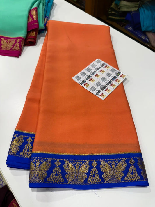 Contrast border Mysore Silks Saress