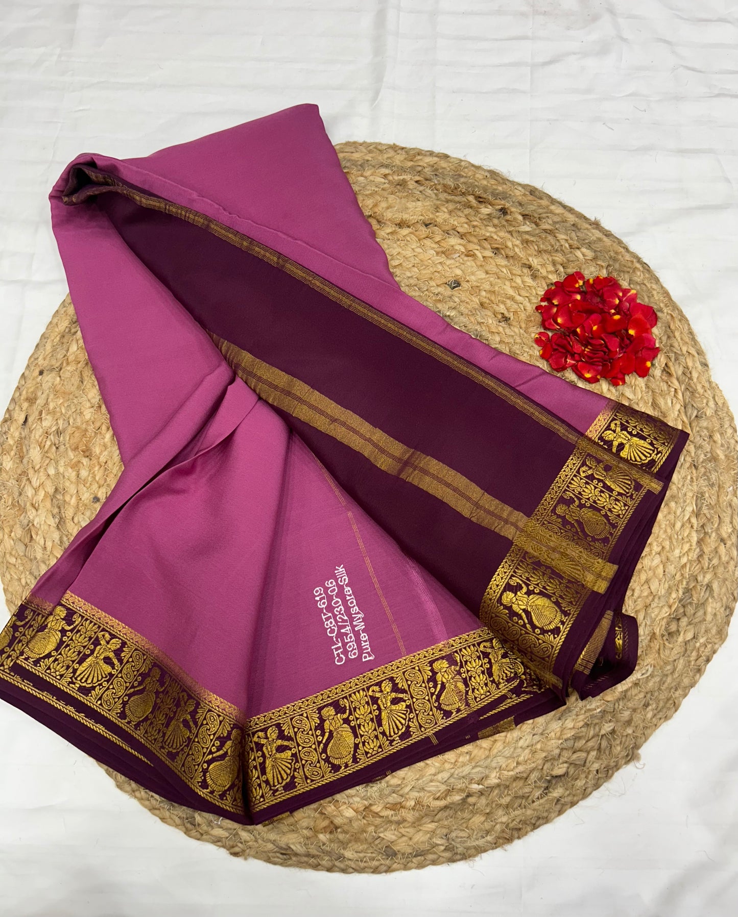 Mysore silk gold lace