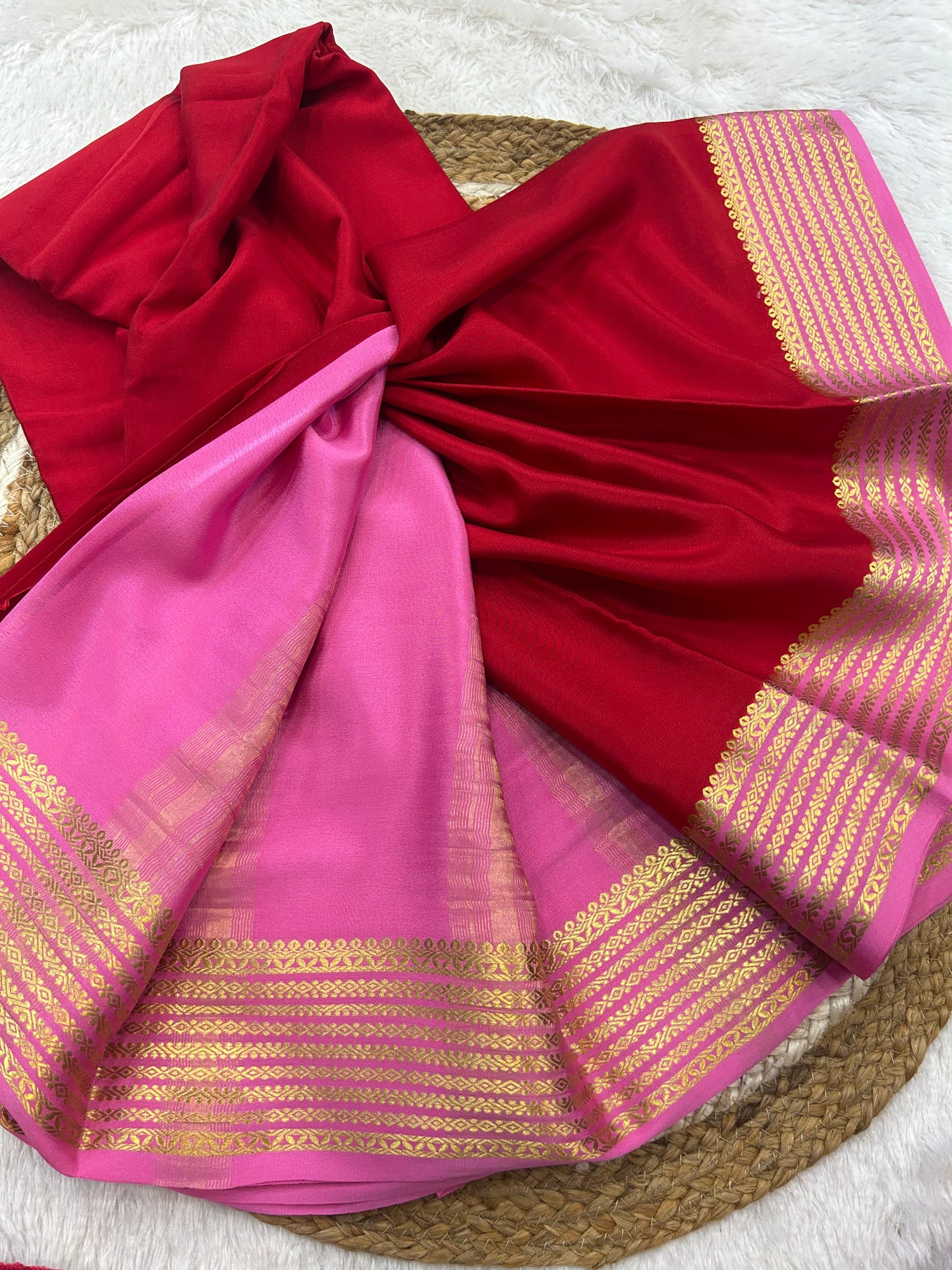 Mysore silk contrast