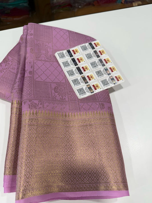 Beautiful Silk brocade fabric with zari