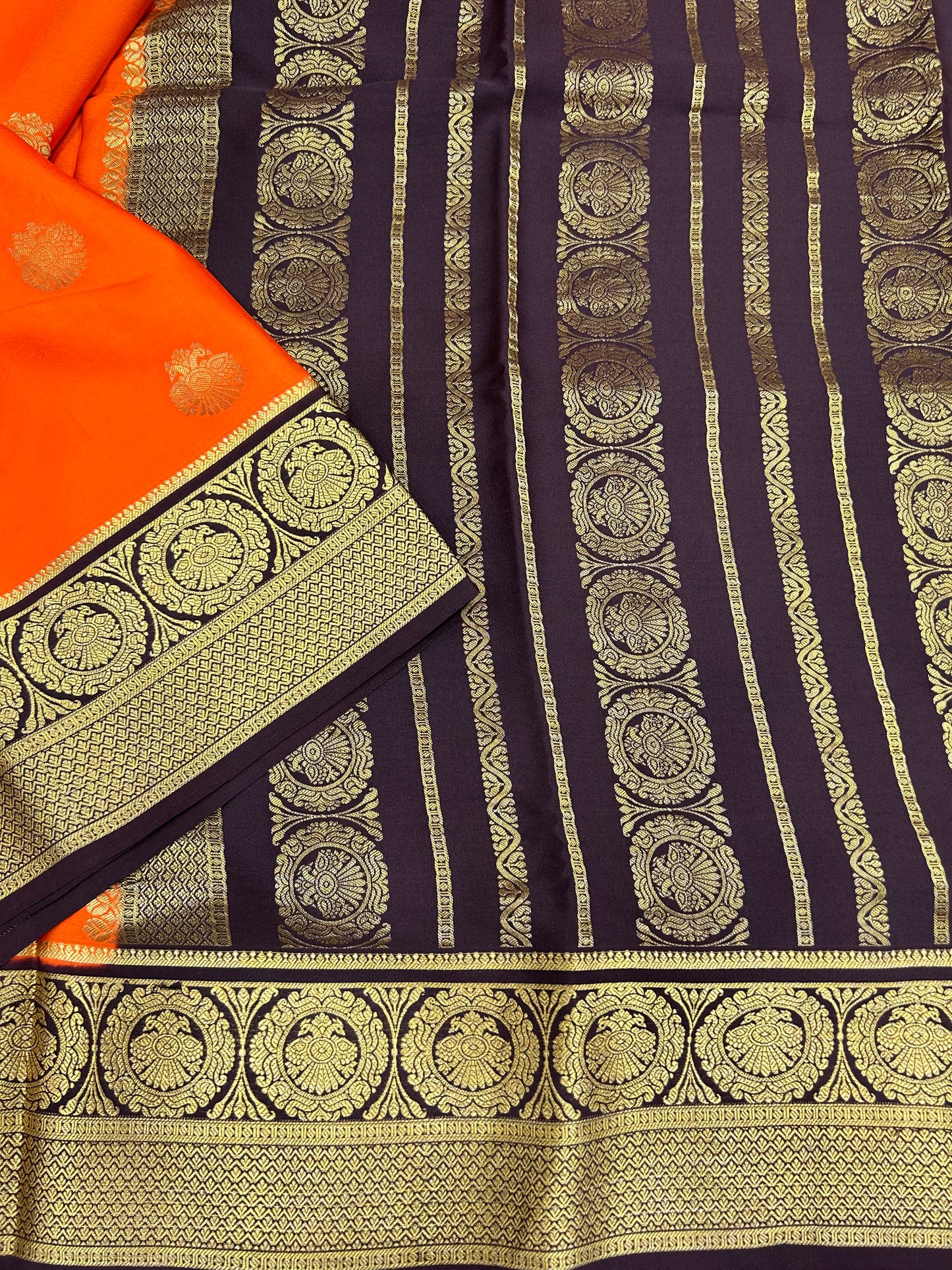 Contrast butta Mysore silk