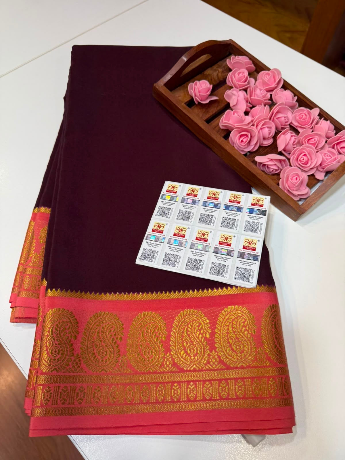 Mysore silk sarees contrast pattern
