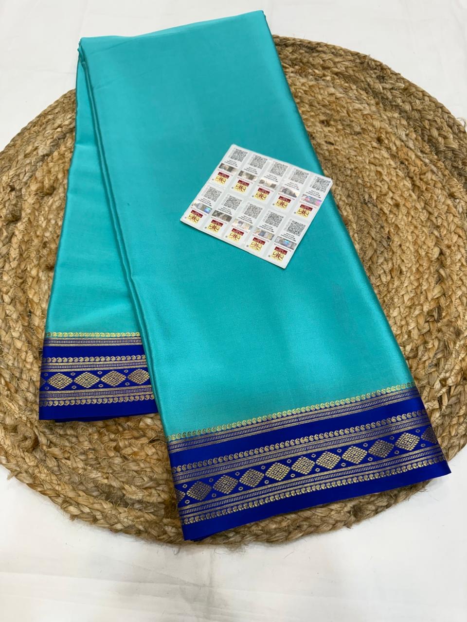 Mysore silk sarees contrast pattern