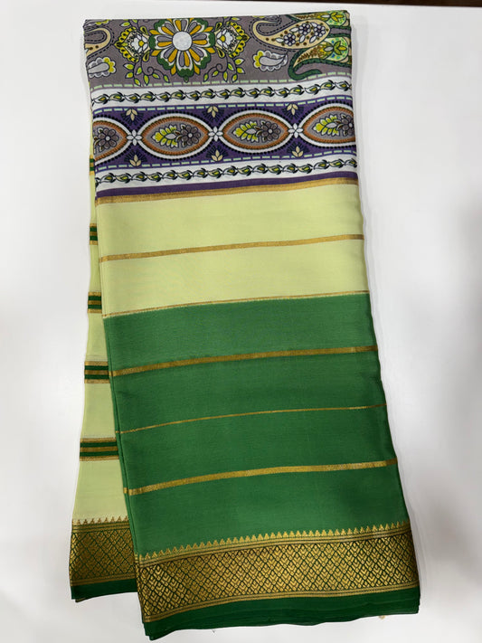 Printed Mysore silk saree