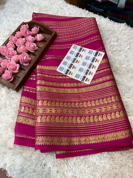 Mysore silk sarees self pattern