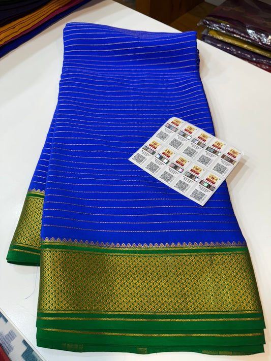 Mysore silk sarees contrast pattern