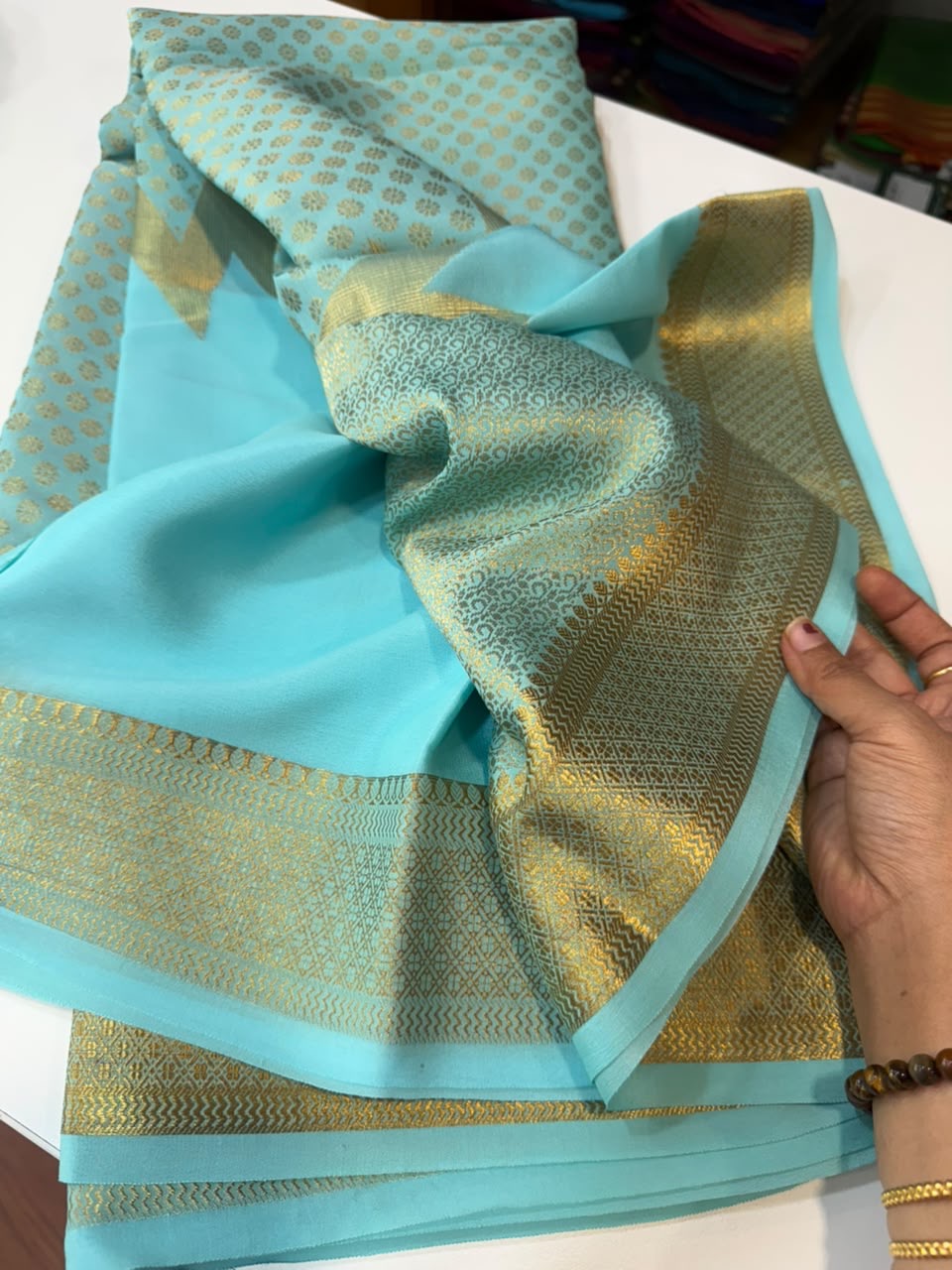 Mysore silk sarees self Butta pattern