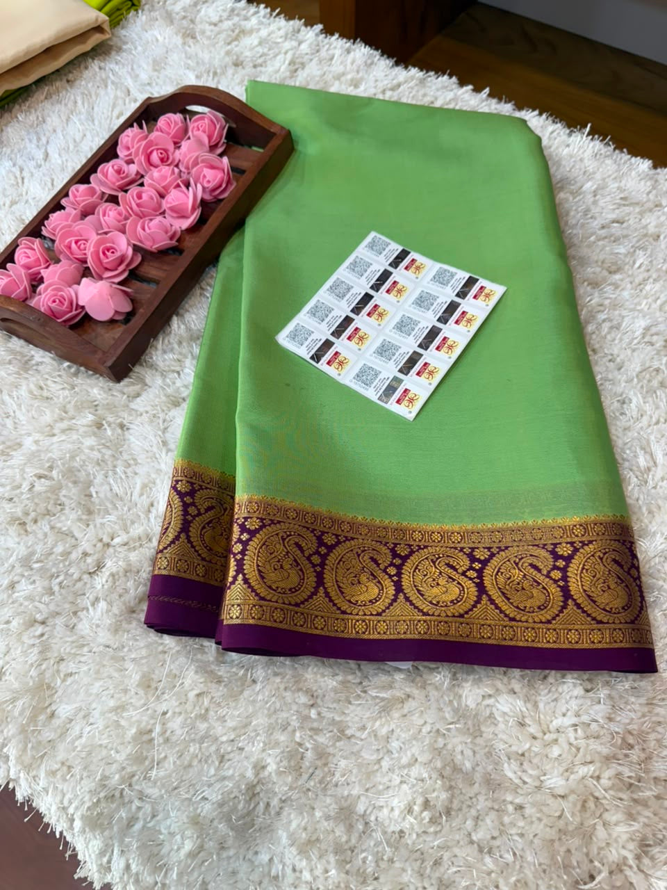 Mysore silk sarees contrast pattern