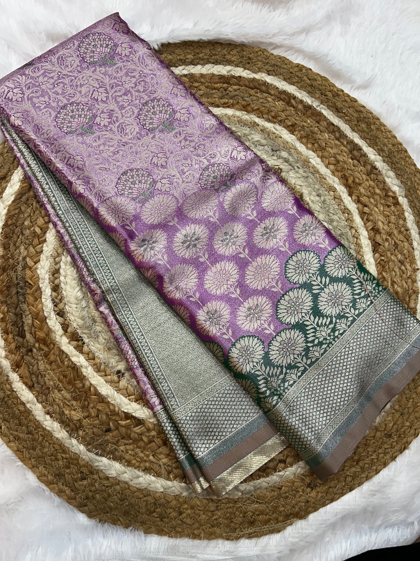 Semi silk floral Jacquard Saree