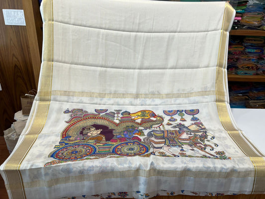 Pen kalamkari Mysore silks Saress