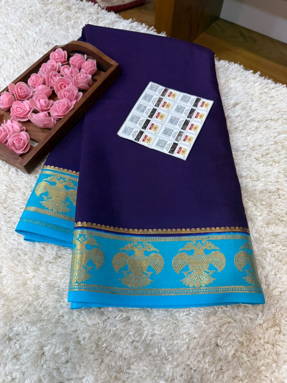 Mysore silk sarees contrast pattern