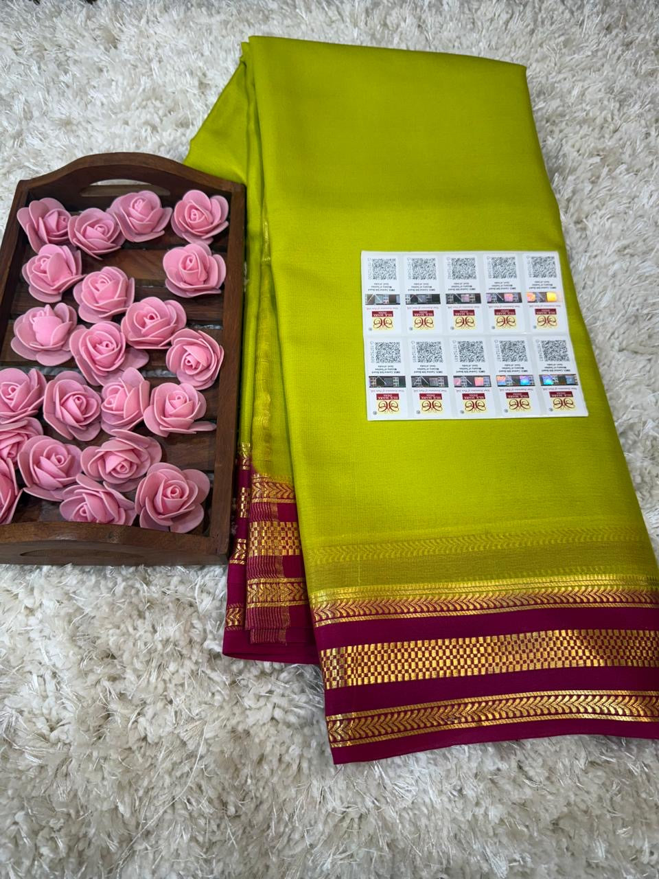 Mysore silk sarees light weight pattern