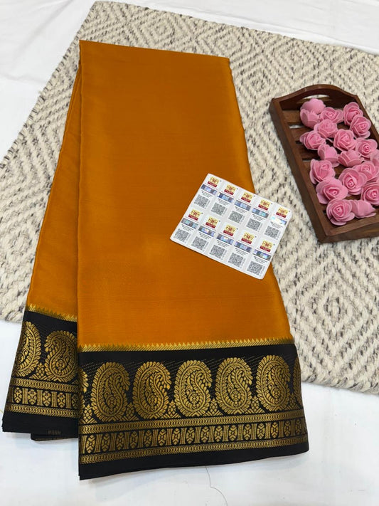 Mysore silk sarees contrast pattern