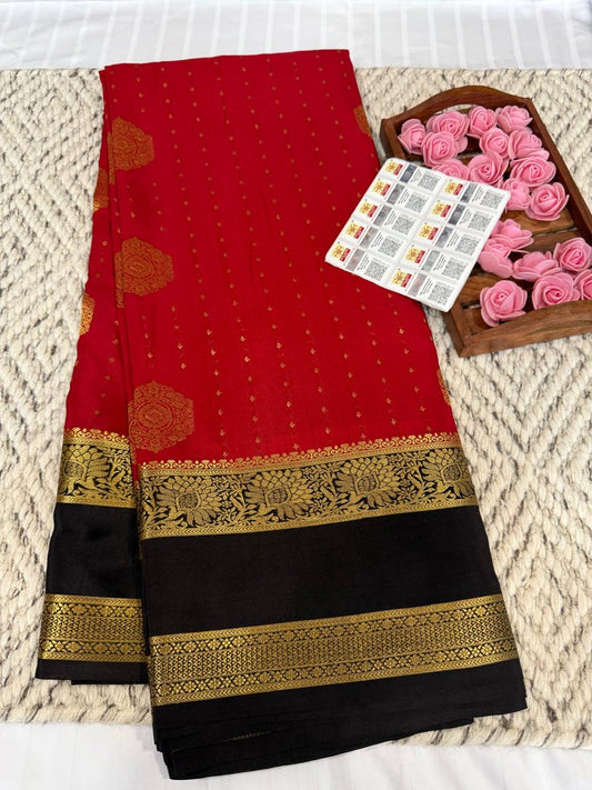 Mysore silk sarees contrast pattern