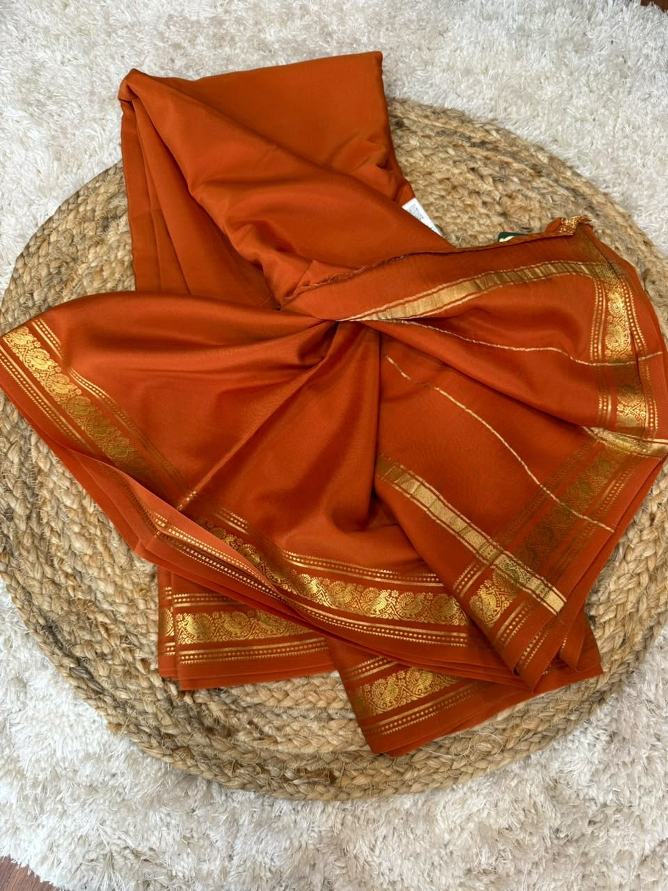 Mysore silk sarees self premium zari pattern
