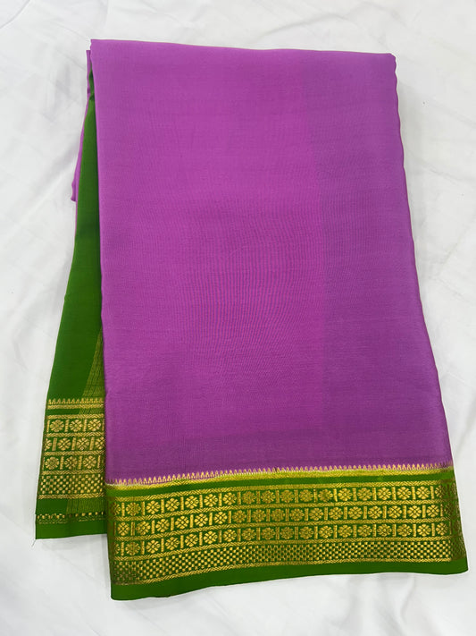 Gold lace Mysore silk saree