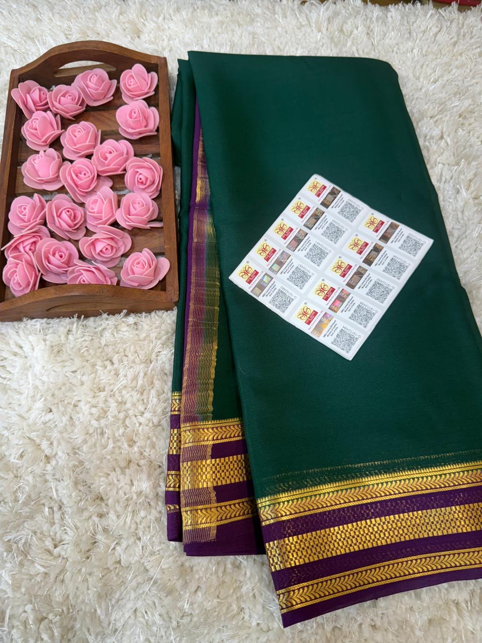 Mysore silk sarees light weight pattern