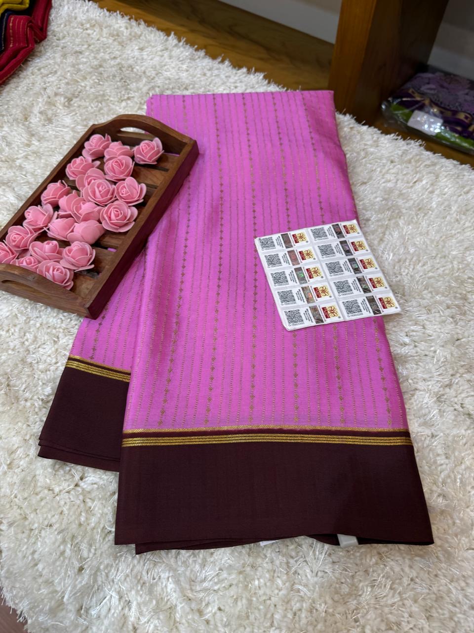 Mysore silk sarees contrast pattern