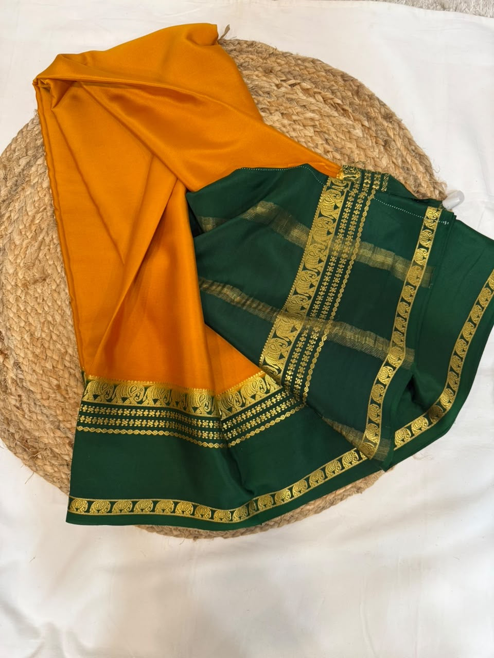 Mysore silk sarees contrast pattern