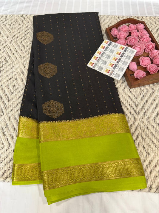 Mysore silk sarees contrast pattern