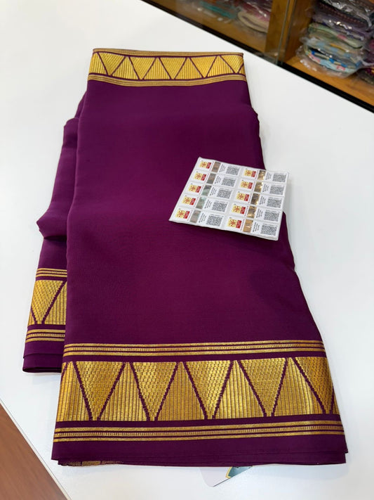 Mysore silk sarees half and half pattern