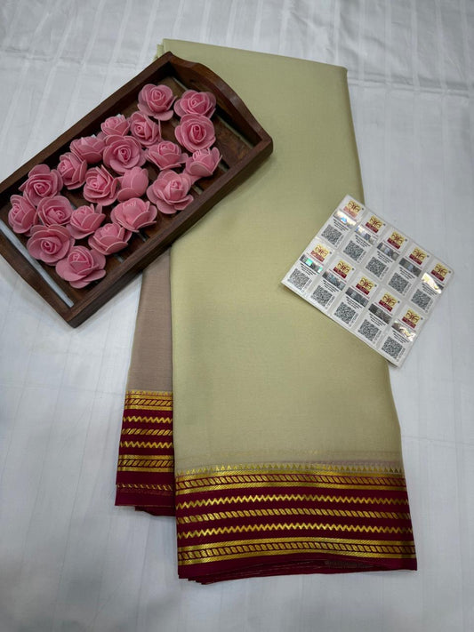 Mysore silk sarees light weight pattern