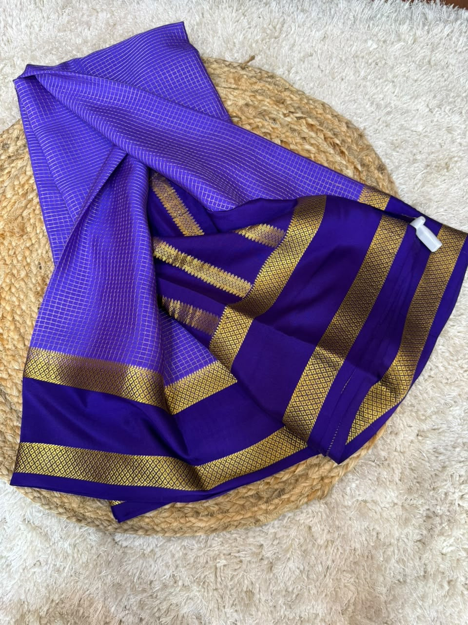 Mysore silk sarees checks pattern