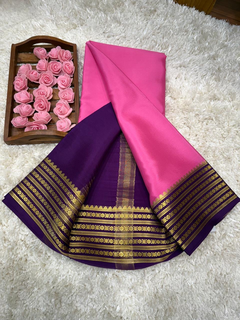 Mysore silk sarees light weight pattern